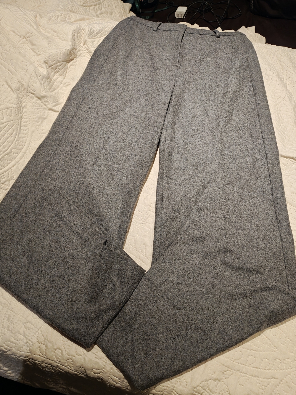 Classic Luisa Cerano Wide-Leg Gray Women's Trousers Size 8
